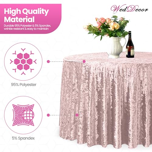 Nappe velours de qualité supérieure rose 274cm WedDecor
