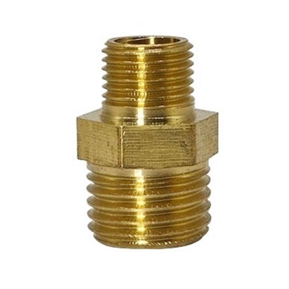 High Reliability Brass Hex Threaded Pipe Coupling for Irrigation Systems - Durable Metal Pipe Joint Adapter, 1pc(1/4x3/8in)