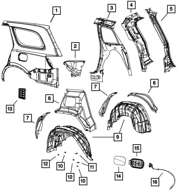 Mopar 68148795AF LATCH FUEL DOOR