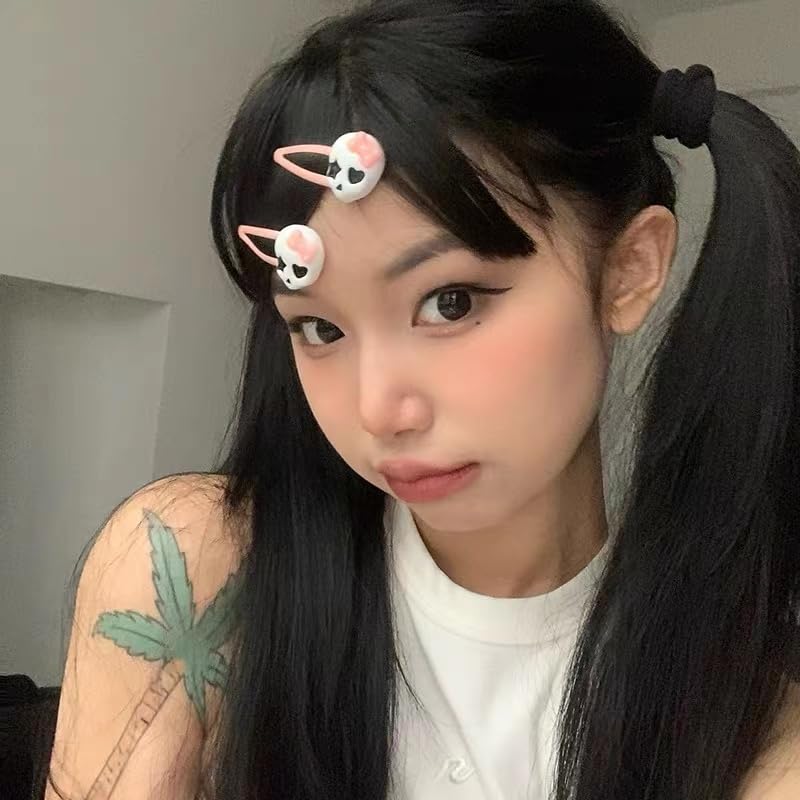 Miniatura 5 de Pinzas para el cabello de color rosa para mujeres y niñas, pinzas góticas para el cabello para adolescentes y niñas, clip de pelo de Halloween para