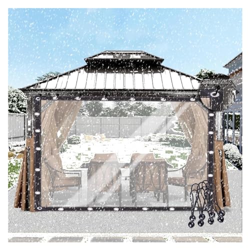 Trampolín de PVC transparente con ojales, protección contra la nieve para porche, terraza, tamaño grande: 2,5 x 6 m