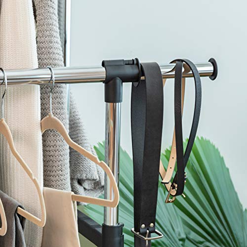 IRIS USA Portable Double-Rod Height Adjustable Clothes Rack with Extendable Bar and Lockable Wheels, Rolling Garment, Double Rod Wardrobe Rack, Easy Assemble, for Clothes, Belts, Shoes, and Bags by IRIS USA - Image 8