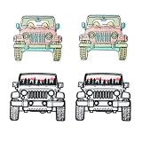 Ximimark 4pcs Off-Road Vehicle Embroidered Patches, Cartoon Iron-On Applique Badges for Clothing and Accessories, DIY Decoration Stickers for Jackets, Jeans, Caps, Backpacks, and Phone Cases
