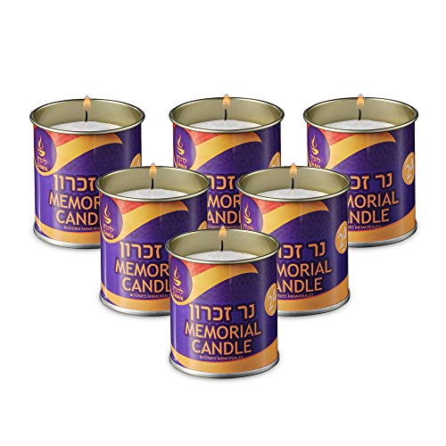 Bougies commémoratives Yahrzeit 1 jour pour deuil juif, Yom Kippour et Yizkor sans parfum en lot