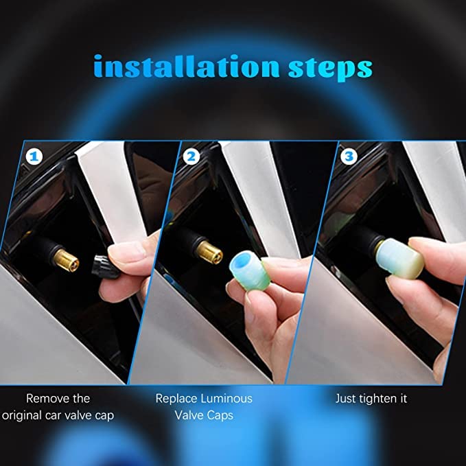 12 Tappi Valvola Pneumatici Fluorescenti - Verde, Universali Per Auto, SUV, Moto E Bici