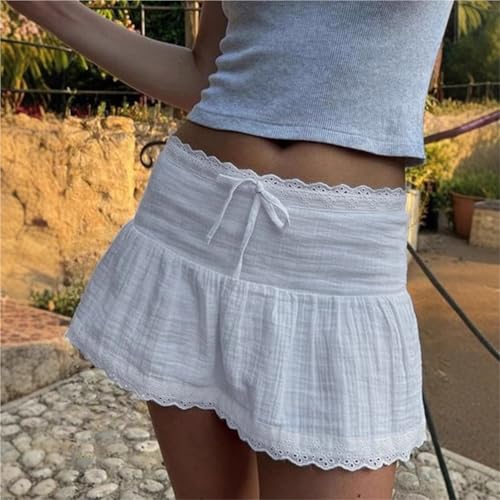 1 PCS High Waist White Lace Cake Skirt Female Slim A Word Skirt2