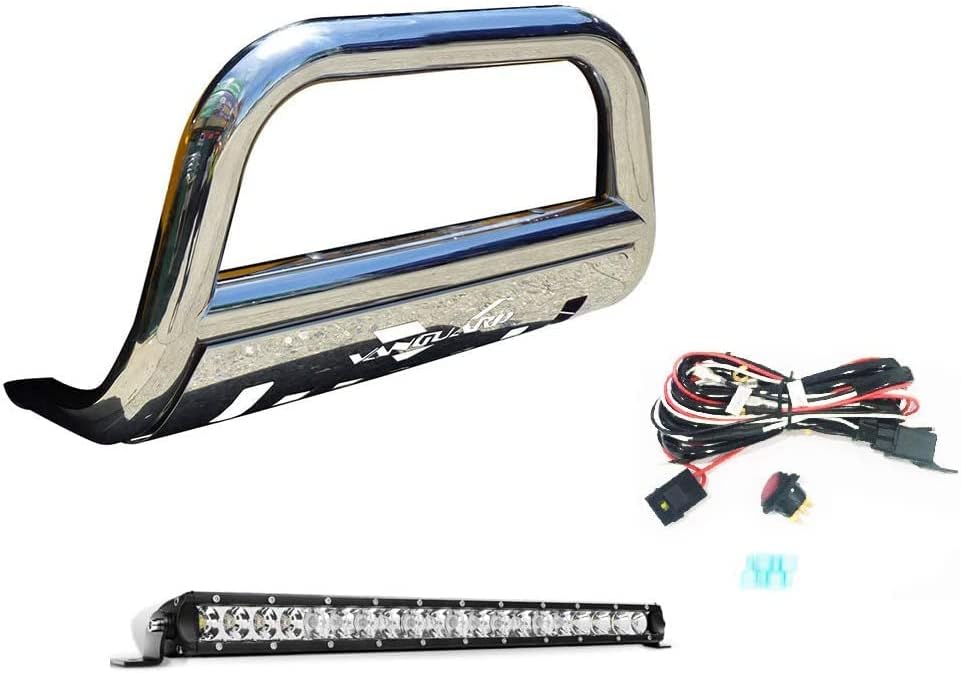 Vanguard Stainless Steel Bull Bar 20in LED Kit | Compatible with 10-24 Lexus GX460 / 03-09 Lexus GX470 / 03-24 Toyota 4Runner Excludes TRD Models