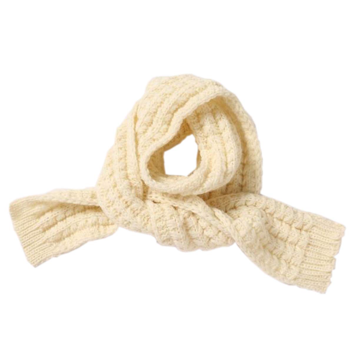 ACVIP Kids Winter Warm Cable Knit Long Scarf Girls Boys Neck Warmer Scarves Wrap (Cream)