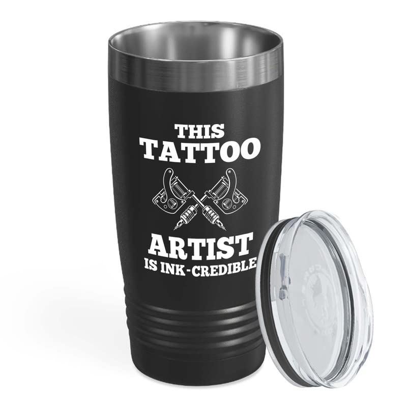 Tattoo Artist Black Tumbler 20oz - Ink-Credible - Gifts for My Tattoo Artist Tattoos Tats Tattooing Skin Design Professional