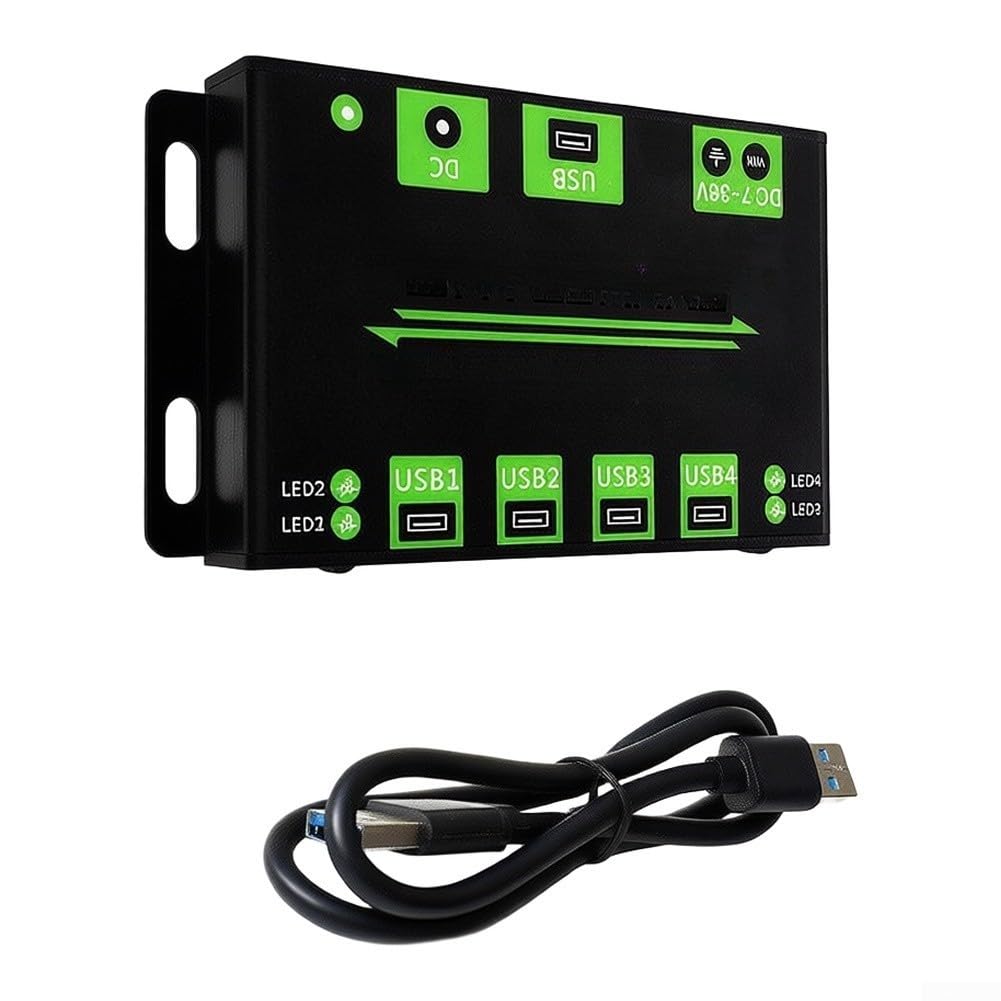 Distribuidor USB de 4 compartimentos de aluminio 7-36 V CC