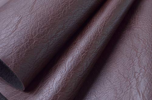 Image of Wento Thick 2 Yard Faux Leather Soft Skin Grain PU Fabric for Furniture Cover, Reupholster Sofa Chairs, Cushions, Vinyl Upholstery (2 Yards, Dark Brown)