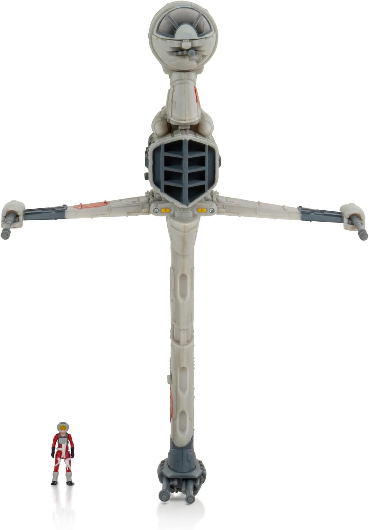 Star Wars Micro Galaxy Squadron B-Wing Starfighter - 5-Inch Vehicle with Rotating Cockpit, Foldout Wings, and 1-Inch Micro Figure Accessory