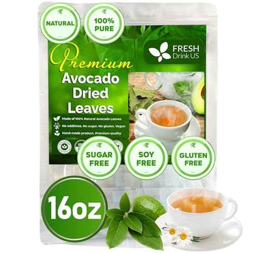 Image of FRESHDRINKUS, Premium 16oz Avocado Dried Leaves, 100% Natural & Pure form Avocado Leaves, Avocado Leaf Tea, Avocado Herbal Tea, No Additives, No Caffeine, Vegan