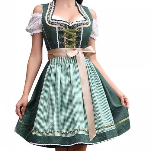 Dirndl fête de la bière pour femme, la robe midi traditionnelle idéale pour célébrer Oktoberfest.