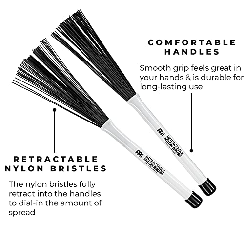 Meinl Percussion Professional Drumstick Bag Bundle With Hybrid 5A Sticks, Bamboo Multi-Rods And Retractable Nylon Brushes, Black, Standard (Msbdl) #TOP4