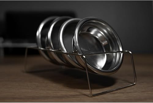 Miniatura 5 de Soporte para cesta de filtro de espresso, soporte de acero inoxidable para organizar mostrador de café dispersos, cesta de filtro múltiple (no