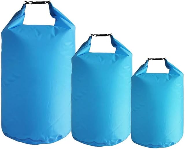 kuou 3Pcs Waterproof Dry Bags Set, Lightweight Dry Sacks Snorkeling Bag Drifting Bag for Kayaking Rafting Boating Hiking Camping Fishing Swimming Camping (5L+10L+20L)