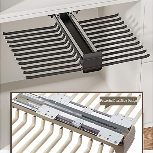 Pull Out Trousers Rack - 2 Arms Pants Hanger Bar for Space Saving Clothes Organizer, Ideal for Storage Solutions in Closets and Small Spaces