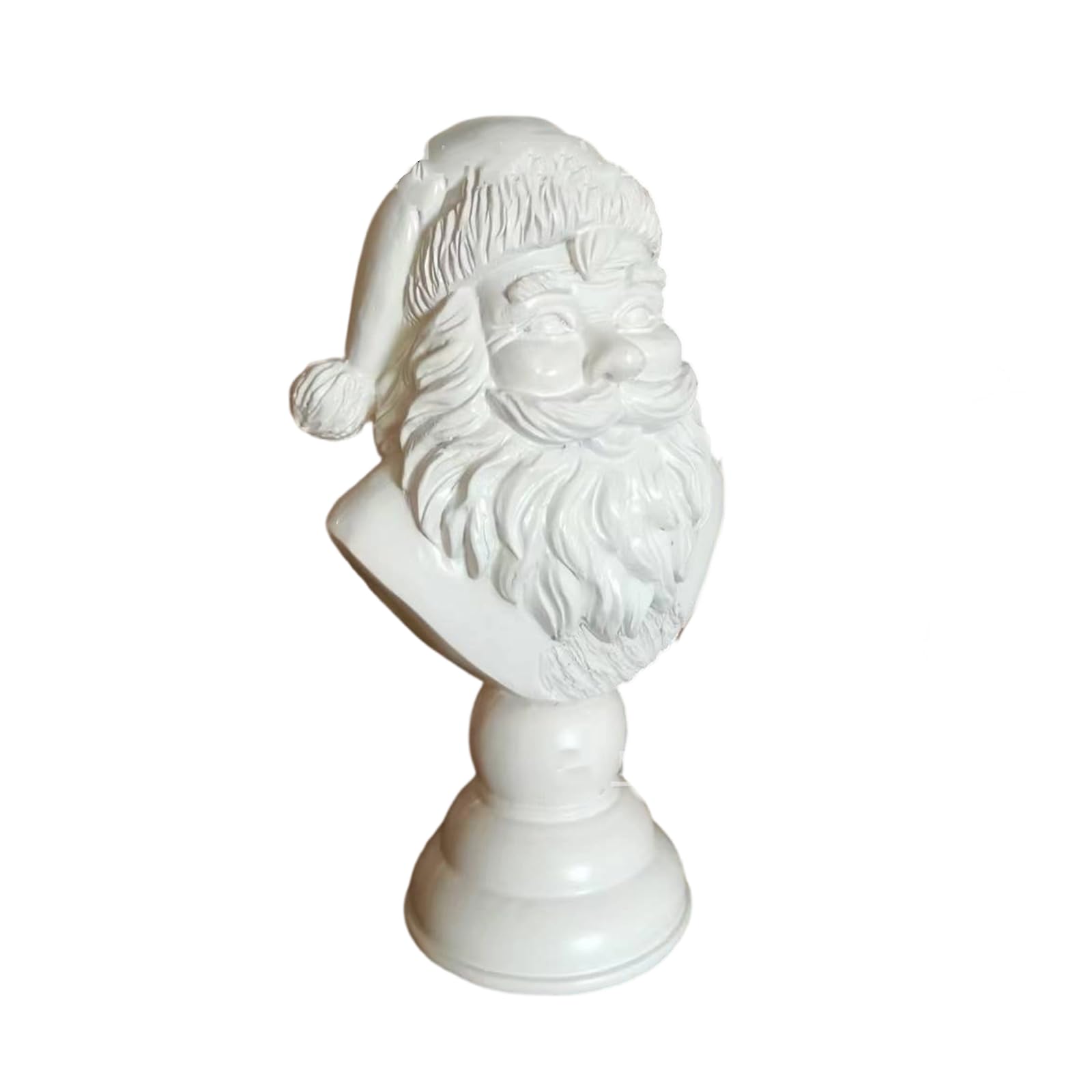ordinarYone Christmas Santa Bust Resin Figurine Santa Head Statue Ornament Desktop Shelf Decors For Family Gathering Decors