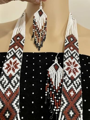 Joyería tradicional Gerdan: conjunto ucraniano multicolor de mosaico floral 4