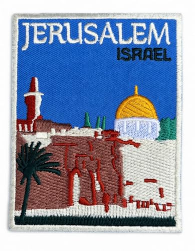 Jerusalem Israel Patch (3.5 Inch) Embroidered Iron-on/Sew-on Badge Travel Souvenir Emblem Perfect for Luggage Backpack DIY Gift Patches