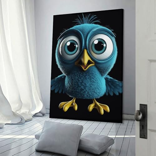 Impression sur toile moderne oiseau bleu cadre mural chambre et bureau