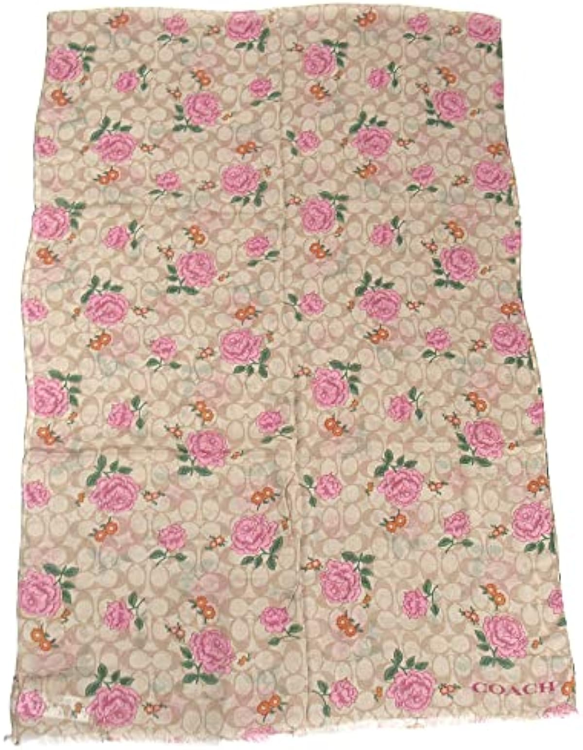 高額品送料無料 コーチ スカーフ ストール レディース Coach 花柄 バラ 薔薇 シグネチャー ライトカーキ マルチカラー 661 Lkh 並行輸入品 国内 正規品 Civilittee Hu Com