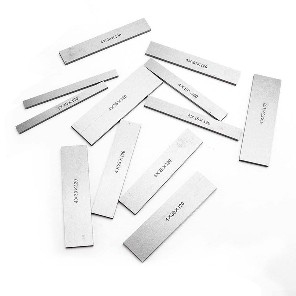 Juego de almohadillas paralelas de acero de aleación de 12 piezas con caja de madera para fresadora CNC torno torno Vise 120mm longitud plata color kit de herramientas de molienda