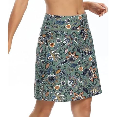 M MOTEEPI Casual Knee Length Skorts with Pockets Cover
