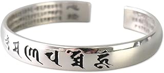 Reclaiming Zen Bracelet en Argent pour Illumination de Mantra Bouddhiste Tibétain Om Mani Padme Hum