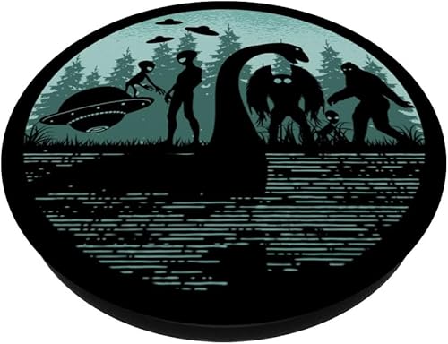 Miniatura 2 de Bigfoot Loch Ness Monster Cryptid Ufos Polilla Y Aliens PopSockets PopGrip intercambiable