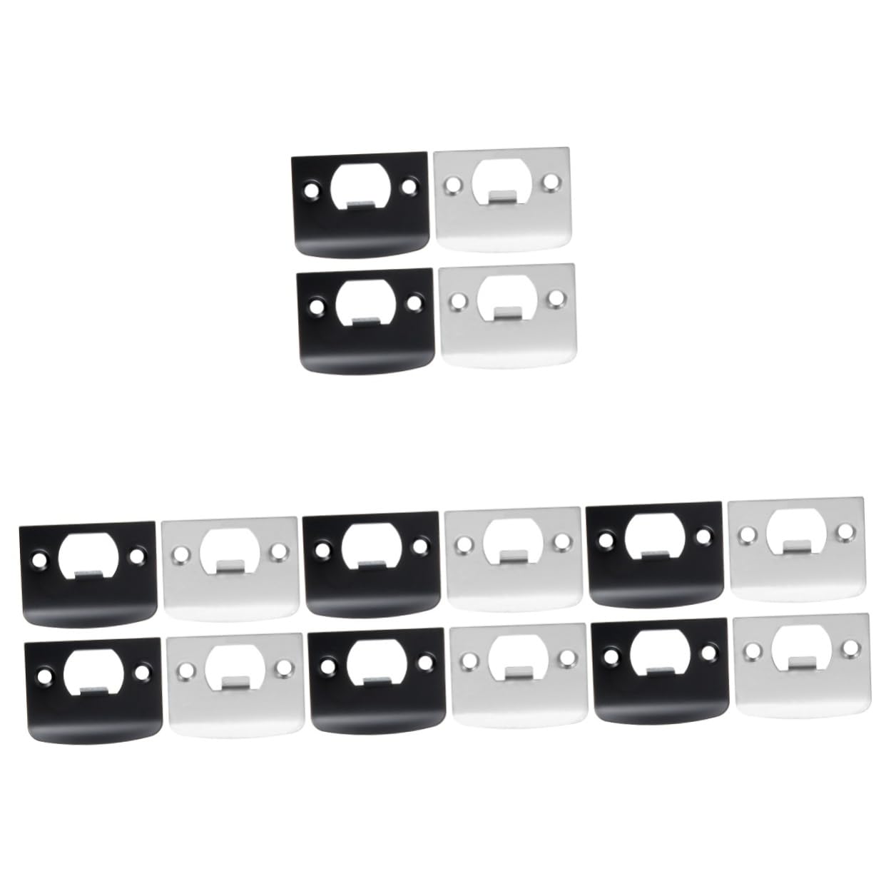 SEWACC 4sets Strike Plate Set Door Reinforcement Plates Security Latch Cover Easy to Install 4pcs*4