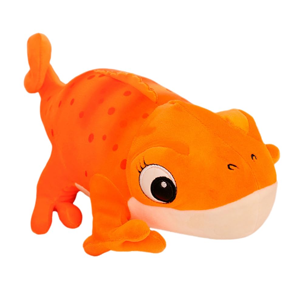 HFFJJLTU Orange Chameleon Plush Doll,30cm Soft Stuffed Animal Pillow,Cute Chameleon Stuffed Toy,Cuddly Animal Doll, Cartoon Plush,Hugging Pillow Gifts For Kids
