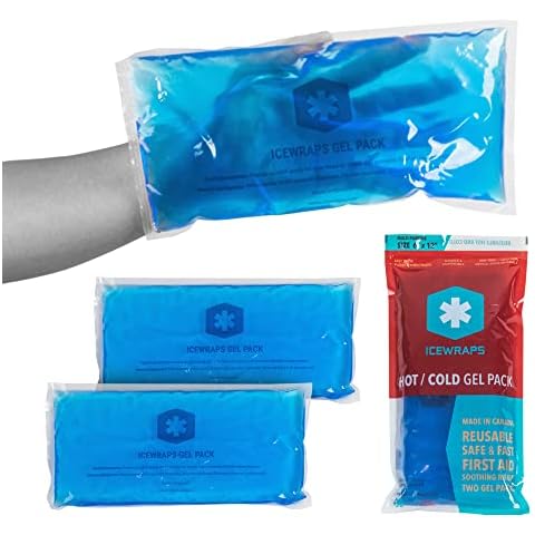 ICEWRAPS 6"x12" Flexible Gel Reusable Ice Packs for Injuries, After Surgery and Pain Relief | Neck, Knee, Hip, Back and Shoulder | Hot Cold Compress Swelling | 2 in a Pack Cover