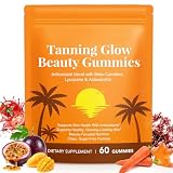 Astaxanthin Tanning Gummies Sun-Free for Women & Men, NO Sugar, With Beta Carotene, Vitamin ACDE Lycopene Enjoy a Tasty, Easy to Carry, No Water Making it Easy Enjoy a Healthy Tan Every Day 60Count