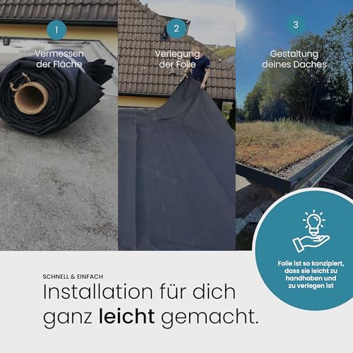 FIFOX - Langlebige EPDM Dachfolie für Carports und Gartenhäuser - Stärke 1,2 mm - 1,5 m x 3 m/EPDM Folie schwarz zur Dachabdichtung/Dachfolie wasserdicht