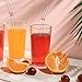 LOYIM 4 Pcs Reusable Glass Straws with 1 Cleaning Brushes Colorful Cherry and Pink Bow Design Glass Straws Coquette Party Decor Bow Party Bachelorette Decor Bridal Engagement Drinkware