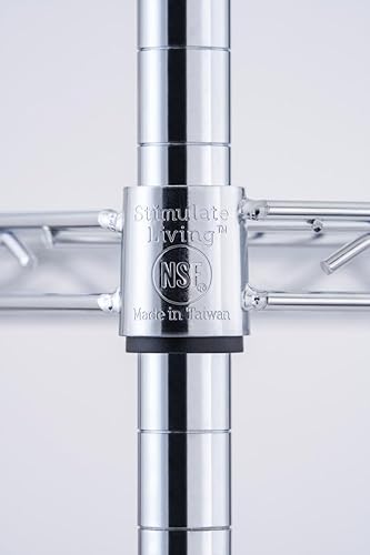 Miniatura 4 de Estantería de alambre cromado de 5 niveles de 60 x 18 x 72 pulgadas, NSF de capacidad máxima de 4000 libras, estante de almacenamiento de acero