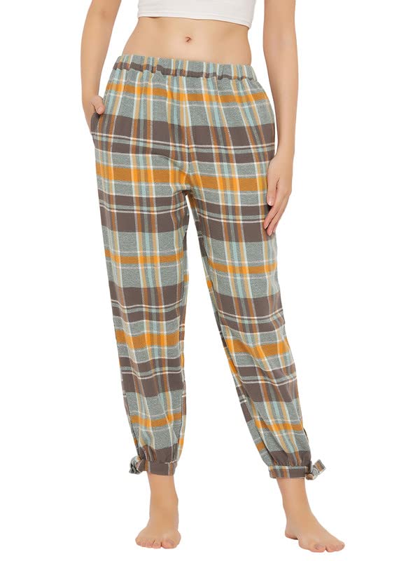 Image of Clovia Women's Classic Checks Pyjama In Multicolor