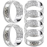 HOMSFOU Anillo Masculino Amuleto Fortuna de Metal Vintage Anillo Decorativo Dorado Estilo Chino 6 Piezas para Hombre Símbolo de Riqueza y Suerte