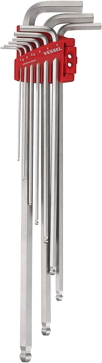 VESSEL Ball Point Hex L-Key Wrench (Extra Long Type) 9PC. Set No.8309BP-XLU 8309BPXLU