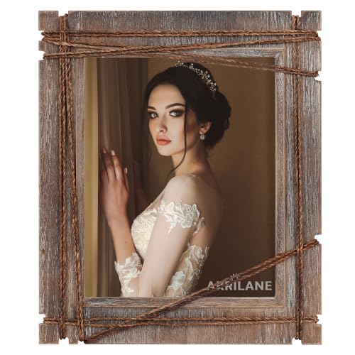 AKRILANE 8x10 Picture Frame Wood Rustic Decorative Distressed & Vintage Looking Photo Frames for Wall Mount & Table Top Display Home Decor – 8 x 10 Wedding Picture Frames – Style C