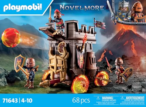 Playmobil 71643 Char de Combat avec Canon à feu - Novelmore - avec Trois Chevaliers Burnham Raiders - Comprenant Divers Accessoires pour des batailles palpitantes - Dès 4 Ans