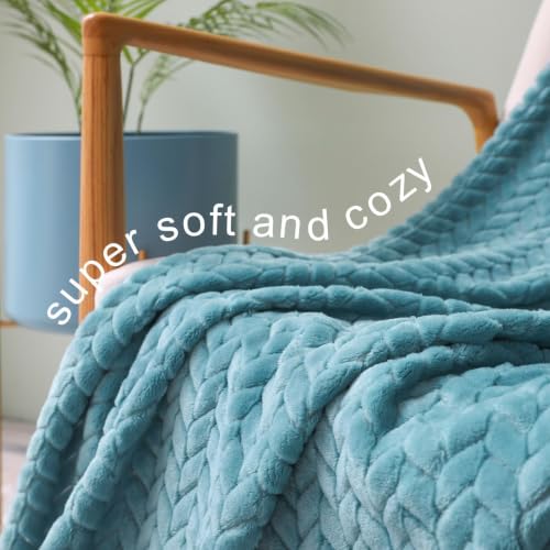 Image of Exclusivo Mezcla Fleece Throw Blanket for Couch Sofa, 50 inchx70 inch, Slate Blue