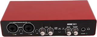 USB Sound Card,External Sound Card for Laptop,24 Bit 192kH HD Sound Card with Gain Knob for PC Smartphones Guitars Mic Headphones,Low Cut High Pass Filter