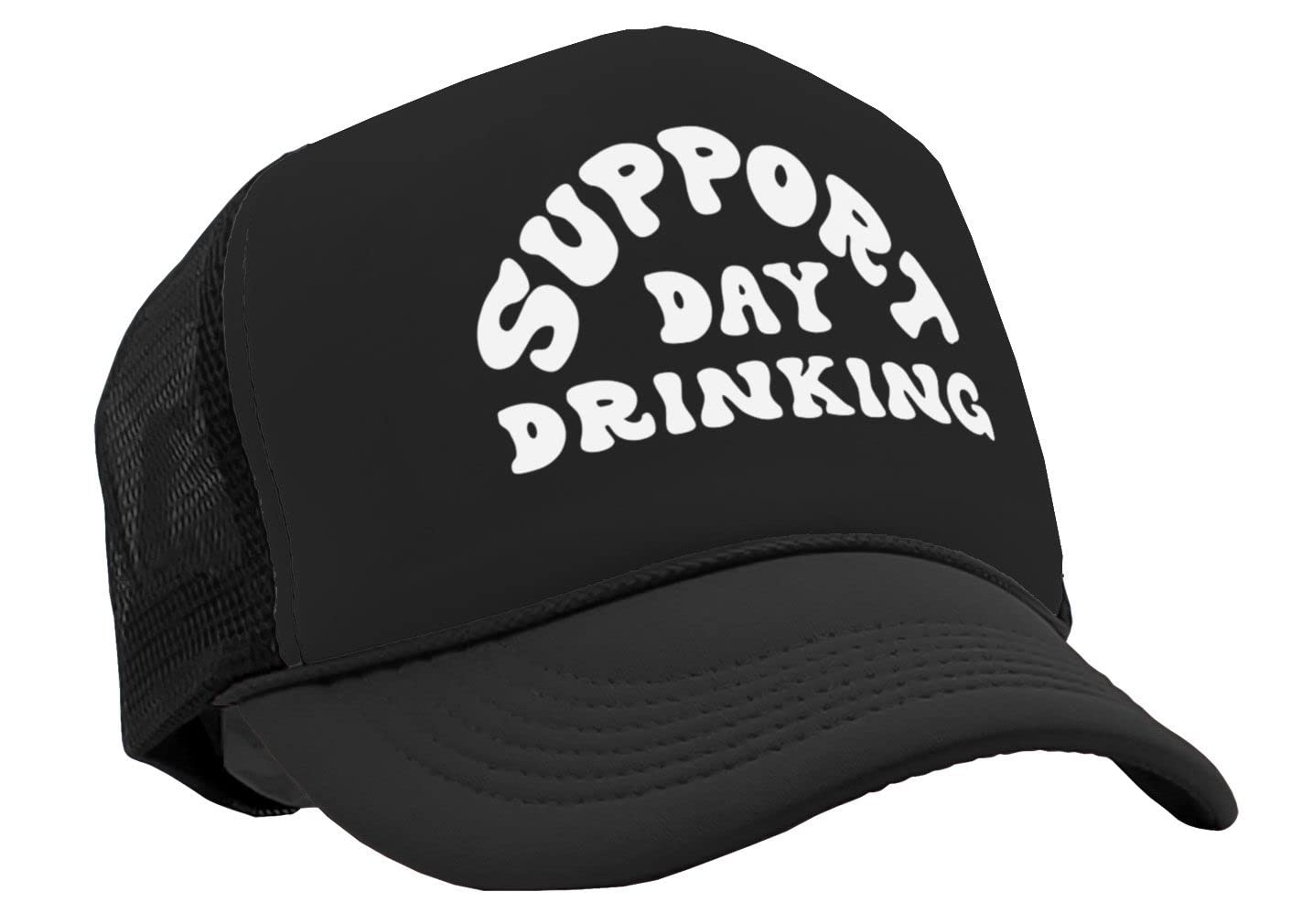 I Support Drinking during the Day - Vintage Retro Style Trucker Cap Hat