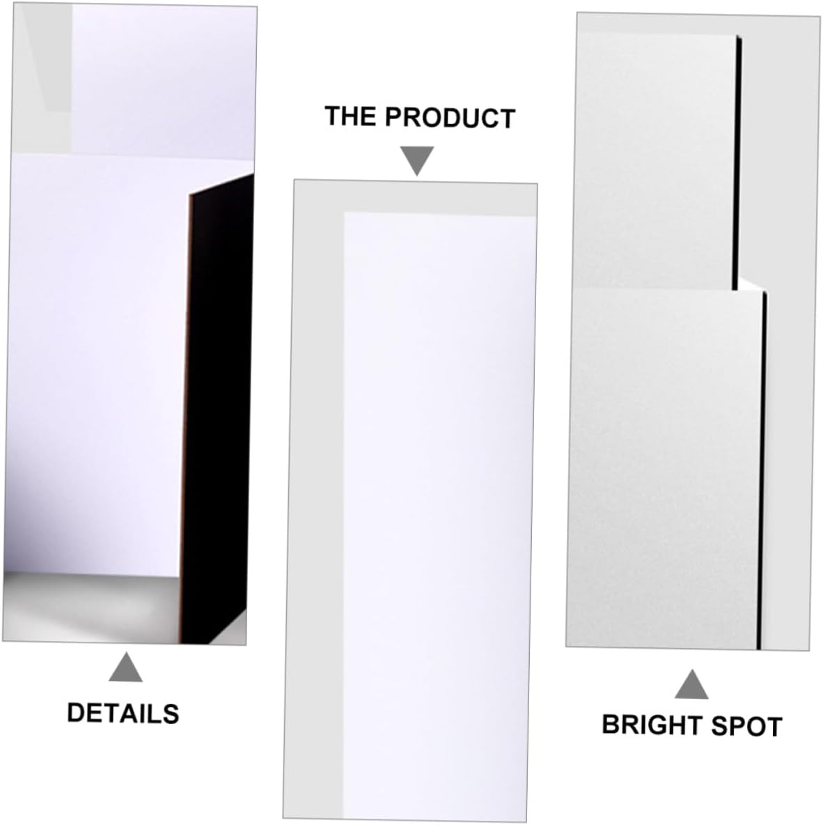 NOLITOY Folding Reflective Board Photography Backdrop Board with Silver Black White Surfaces, Portable Thickened Photo Background Reflector for Studio and Outdoor Lighting