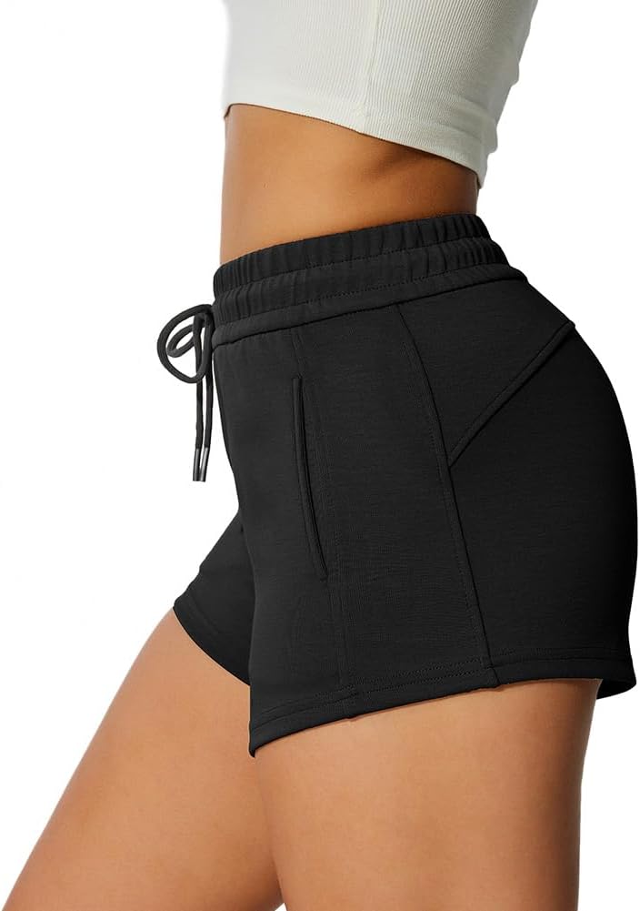 NIMENJOJA Womens Athletic Gym Shorts Comfy Sweat Shorts for Workout Casual Lounge with Pockets - Image 4