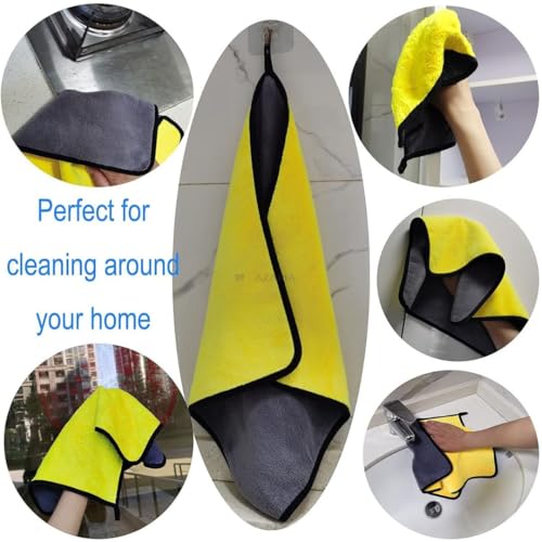 Image of AZARIA Microfiber Cloth 30x40 cm 800 GSM Thick Lint & Streak-Free Multipurpose Cloths Automotive Microfiber Towels for Car Bike Cleaning Washing, car Cleaning Accessories (Pack of 3 Grey 800 GSM)