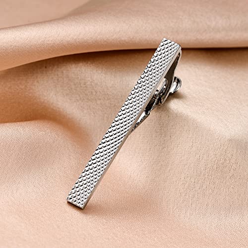 UJOY Skiny Tie Clips Black Silver Necktie Shirts Bar Pins Box Packed for Men2